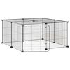 vidaXL Cage animaux de compagnie &agrave; 12 panneaux et porte Noir 70x70x35 cm