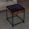 vidaXL Table basse avec LED Infinity chêne fumé 40x40x51 cm