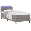 vidaXL Lit &agrave; ressorts avec matelas avec LED Taupe 90 x 200 cm tissu
