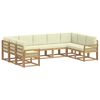vidaXL Ensemble de canap&eacute;s d'ext&eacute;rieur 9 pc Blanc et cr&egrave;me