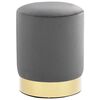 vidaXL Tabouret Gris fonc&eacute; et dor&eacute; Velours 28 x 36 cm