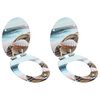 vidaXL lot de 2 Si&egrave;ges WC MDF couvercle fermeture en douceur Coquille