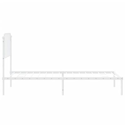 vidaXL Cadre de lit métal sans matelas avec tête de lit blanc 90x190cm