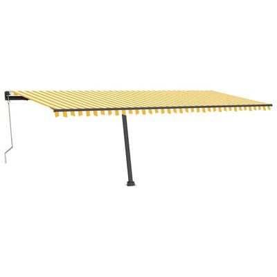 vidaXL Auvent automatique capteur de vent LED 600x350cm Jaune et blanc