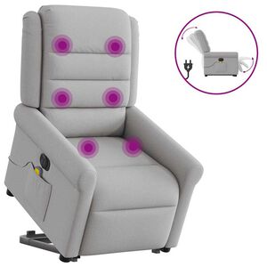 vidaXL Fauteuil inclinable de massage &eacute;lectrique gris nuage tissu