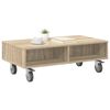 vidaXL Table d'appoint avec roues Ch&ecirc;ne Sonoma 90 x 50 x 30 cm
