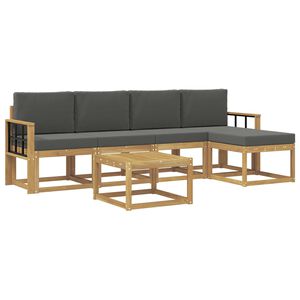 vidaXL Ensemble de canap&eacute;s d'ext&eacute;rieur 6 pcs Blanc et anthracite