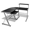 vidaXL Bureau d'ordinateur avec plateau &agrave; clavier Forme de L Noir