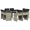 vidaXL Ensemble &agrave; manger de jardin et coussins 9 pcs gris clair rotin
