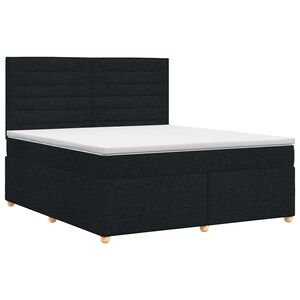 vidaXL Lit boxspring avec matelas Noir 160 x 200 cm Tissu