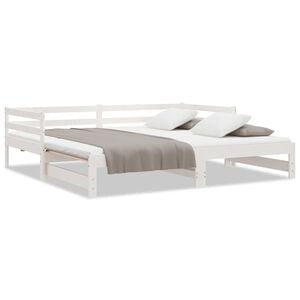 vidaXL Lit coulissant sans matelas blanc 2x(90x200) cm