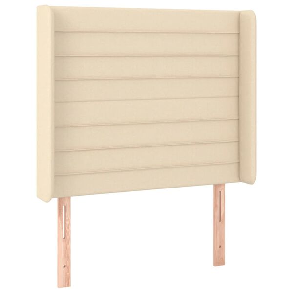 vidaXL T&ecirc;te de lit &agrave; LED Cr&egrave;me 83x16x118/128 cm Tissu