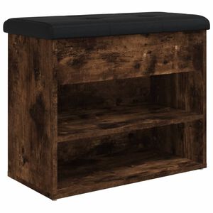 vidaXL Banc &agrave; chaussures ch&ecirc;ne fum&eacute; 62x32x50 cm bois d'ing&eacute;nierie