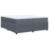 vidaXL Sommier &agrave; lattes de lit et matelas Gris fonc&eacute; 200x200cm Velours