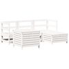 vidaXL Salon de jardin 5 pcs blanc bois massif de pin