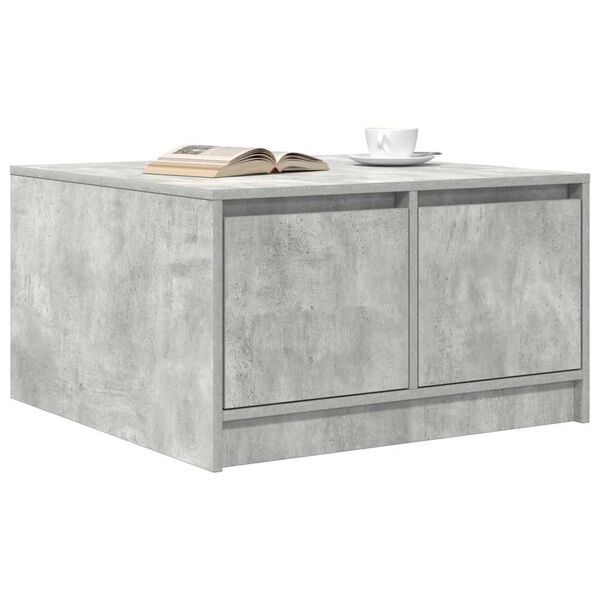 vidaXL Table basse avec tiroirs gris b&eacute;ton 70,5x70x40 cm