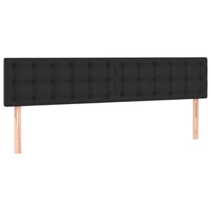 vidaXL T&ecirc;tes de lit 2 pcs Noir 90x5x78/88 cm Similicuir