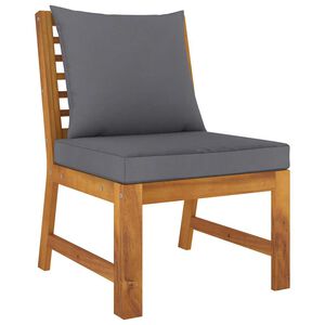 vidaXL Canap&eacute; central sectionnel avec coussin gris fonc&eacute; Bois d'acacia