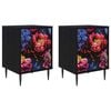 vidaXL Table de chevet KIEL 2 pc Ch&ecirc;ne noir 36 x 33 x 51 cm