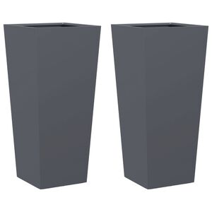 vidaXL Jardini&egrave;res 2 pcs anthracite 35x35x75 cm acier
