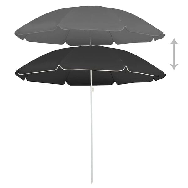 vidaXL Parasol de jardin avec m&acirc;t en acier anthracite 180 cm