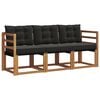 vidaXL Ensemble de canap&eacute;s d'ext&eacute;rieur 3 pc Naturel et Noir