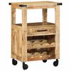 vidaXL Chariot de cuisine Marron 55 x 40 x 80 cm Bois de mangue massif