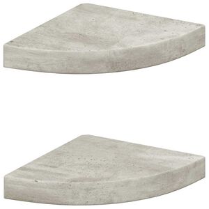 vidaXL &Eacute;tag&egrave;res d'angle murales 2 pcs Gris b&eacute;ton 25x25x3,8 cm MDF