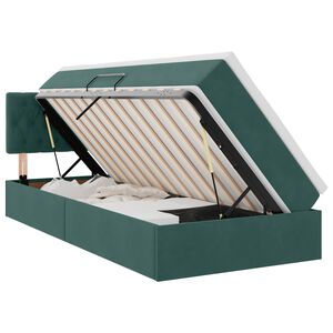 vidaXL Lit de Rangement avec matelas Vert fonc&eacute; 90 x 190 cm Velours