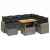 vidaXL Salon de jardin 8 pcs avec coussins gris r&eacute;sine tress&eacute;e