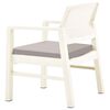 vidaXL Salon de jardin 3 pcs avec coussins Plastique Blanc