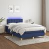 vidaXL Sommier &agrave; lattes de lit matelas et LED bleu 120x190 cm tissu