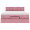 VidaXL Cadre de lit ottoman avec matelas rose 140x200 cm velours