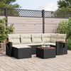 vidaXL Salon de jardin 7 pcs avec coussins noir r&eacute;sine tress&eacute;e