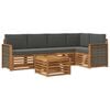 vidaXL Ensemble de canap&eacute;s d'ext&eacute;rieur 6 pc Naturel et Anthracite