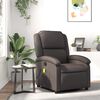 vidaXL Fauteuil inclinable de massage marron fonc&eacute; cuir v&eacute;ritable
