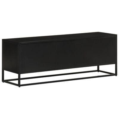 vidaXL Meuble TV 110x30x40 cm bois massif de manguier et fer