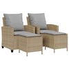 vidaXL Ensemble de canap&eacute; de jardin 4 pcs avec coussins beige r&eacute;sine tress&eacute;e