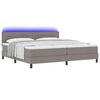 vidaXL Lit &agrave; ressorts avec matelas avec LED Taupe 200 x 200 cm tissu