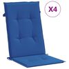 vidaXL Coussins de chaise de jardin &agrave; dossier haut lot de 4 bleu royal