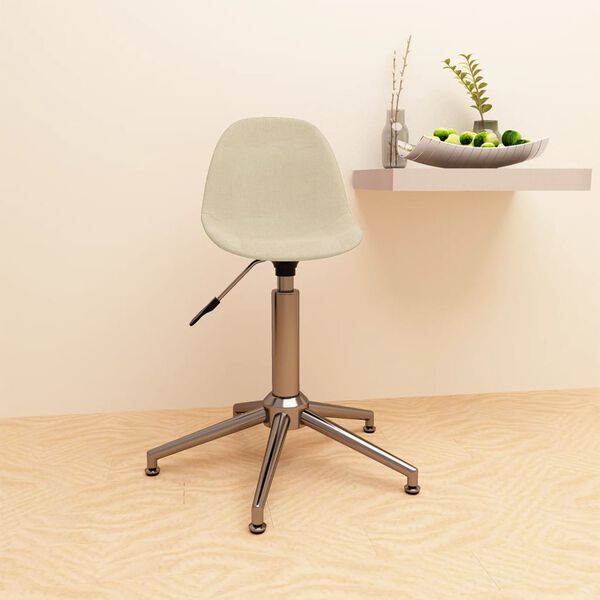 vidaXL Chaise pivotante de bureau Cr&egrave;me Tissu