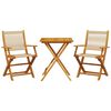 vidaXL Ensemble de bistro 3 pcs beige polypropyl&egrave;ne et bois massif