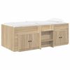 vidaXL Cadre de lit en loft avec armoire avec porte 3 pc Ch&ecirc;ne Sonoma