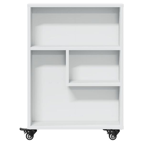vidaXL Chariot de rangement &eacute;troit blanc 48x13x68 cm bois d'ing&eacute;nierie