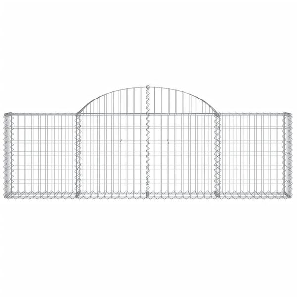 vidaXL Paniers &agrave; gabions arqu&eacute;s 15 pcs 200x30x60/80 cm Fer galvanis&eacute;