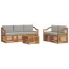 vidaXL Ensemble de canap&eacute;s d'ext&eacute;rieur 6 pc Naturel et gris clair
