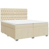 vidaXL Sommier &agrave; lattes de lit avec matelas Cr&egrave;me 200x200 cm Tissu