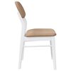 vidaXL Chaises à manger coussins 2 pcs blanc bois massif caoutchouc