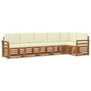 vidaXL Ensemble de canap&eacute;s d'ext&eacute;rieur 6 pc Naturel et Cr&egrave;me Polyester