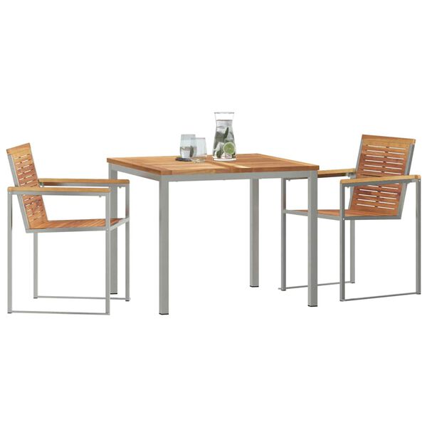 vidaXL Ensemble de salle &agrave; manger pour jardin 3 pcs Marron